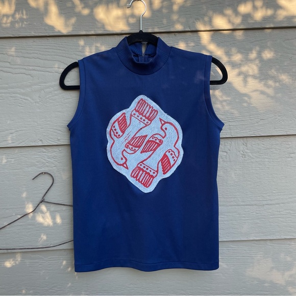 Vintage 70s handmade Upcycled patchwork top - Picture 2 of 6